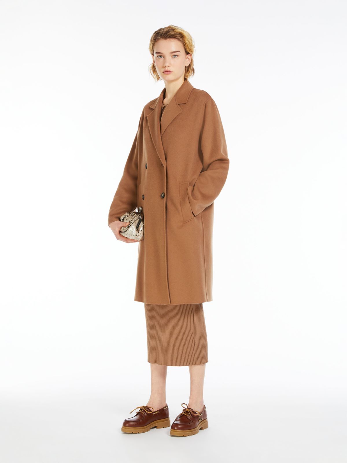 Double-breasted wool coat