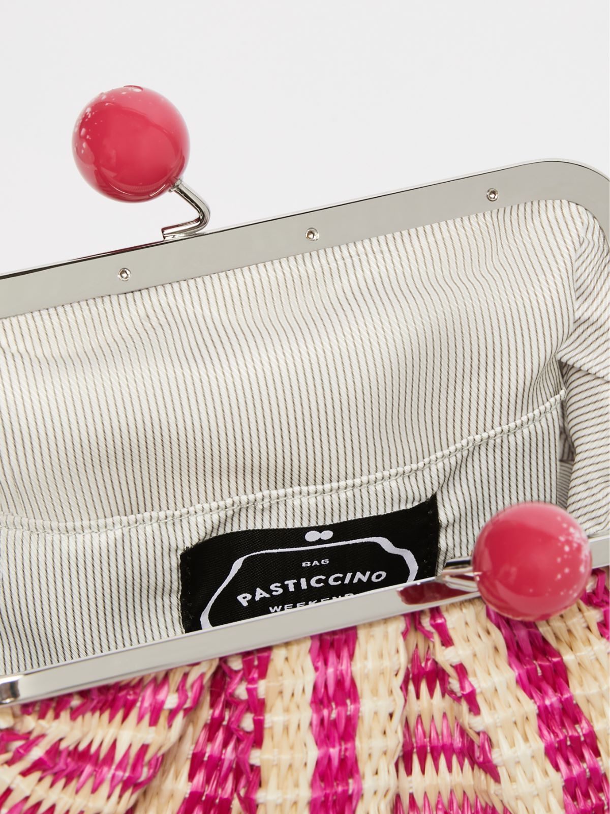 Medium raffia-look jacquard Pasticcino Bag