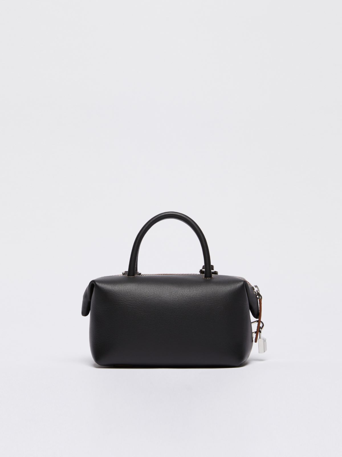 Small shiny leather satchel bag