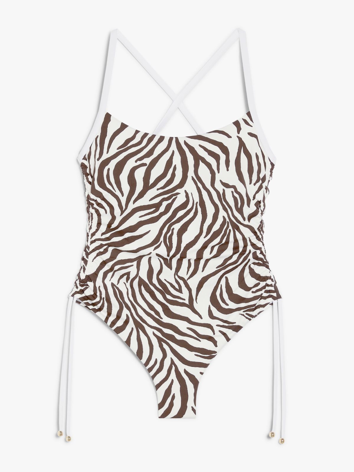 One-piece C-cup swimsuit in patterned nylon