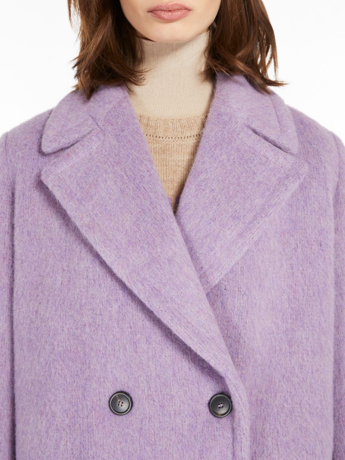 Double-breasted wool-blend coat