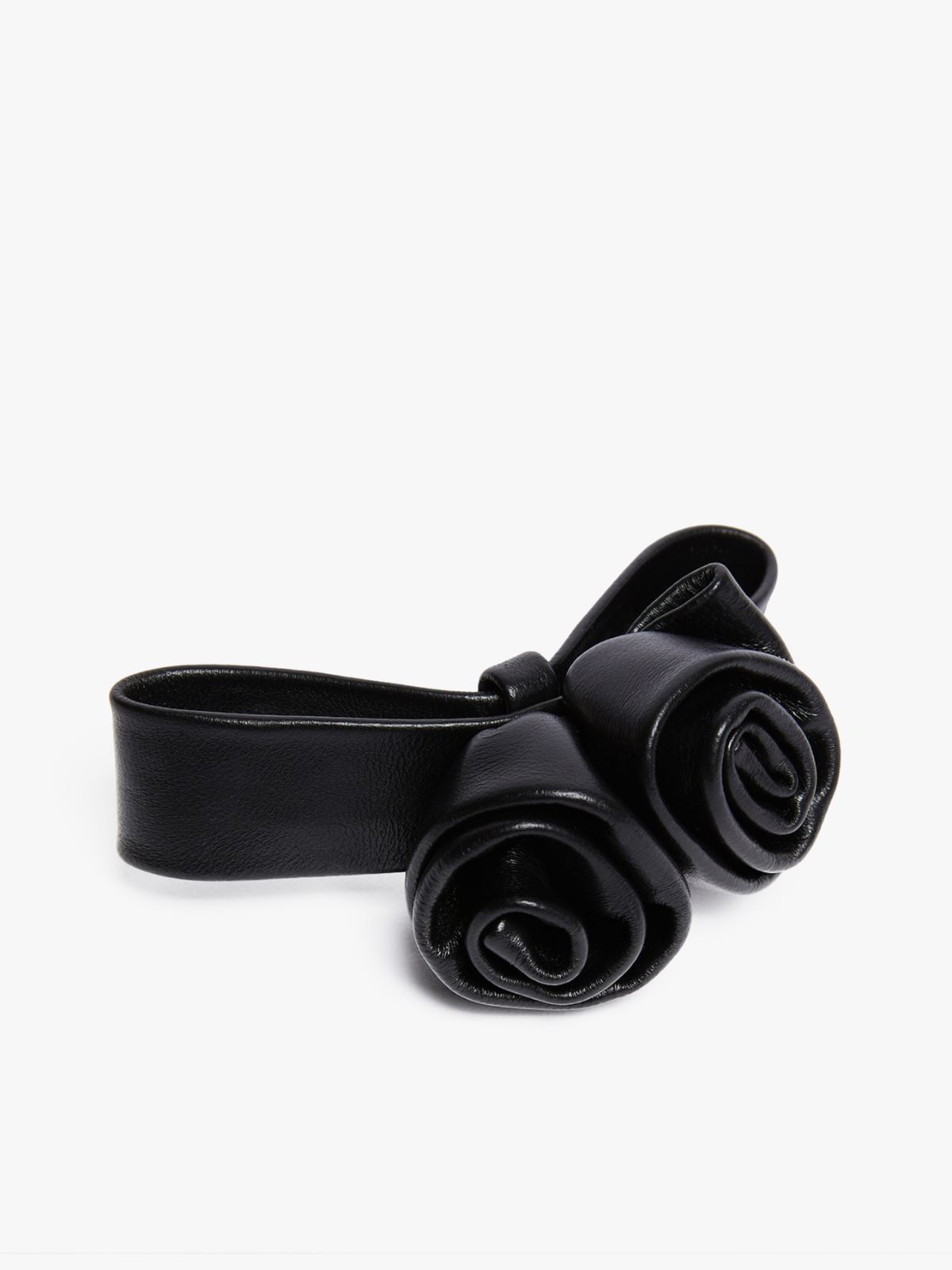 Rose-decorated Nappa leather belt