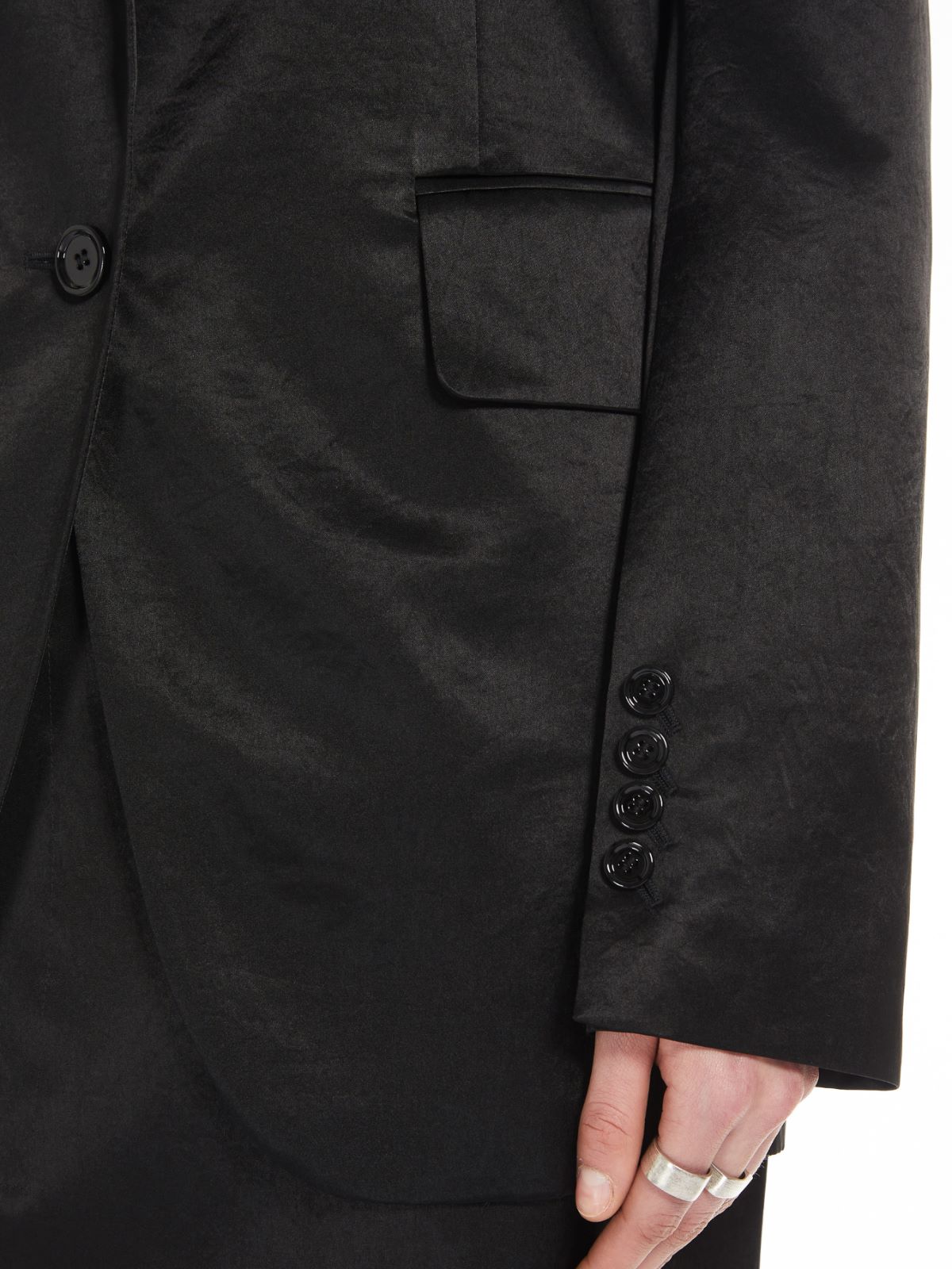 Washed satin blazer