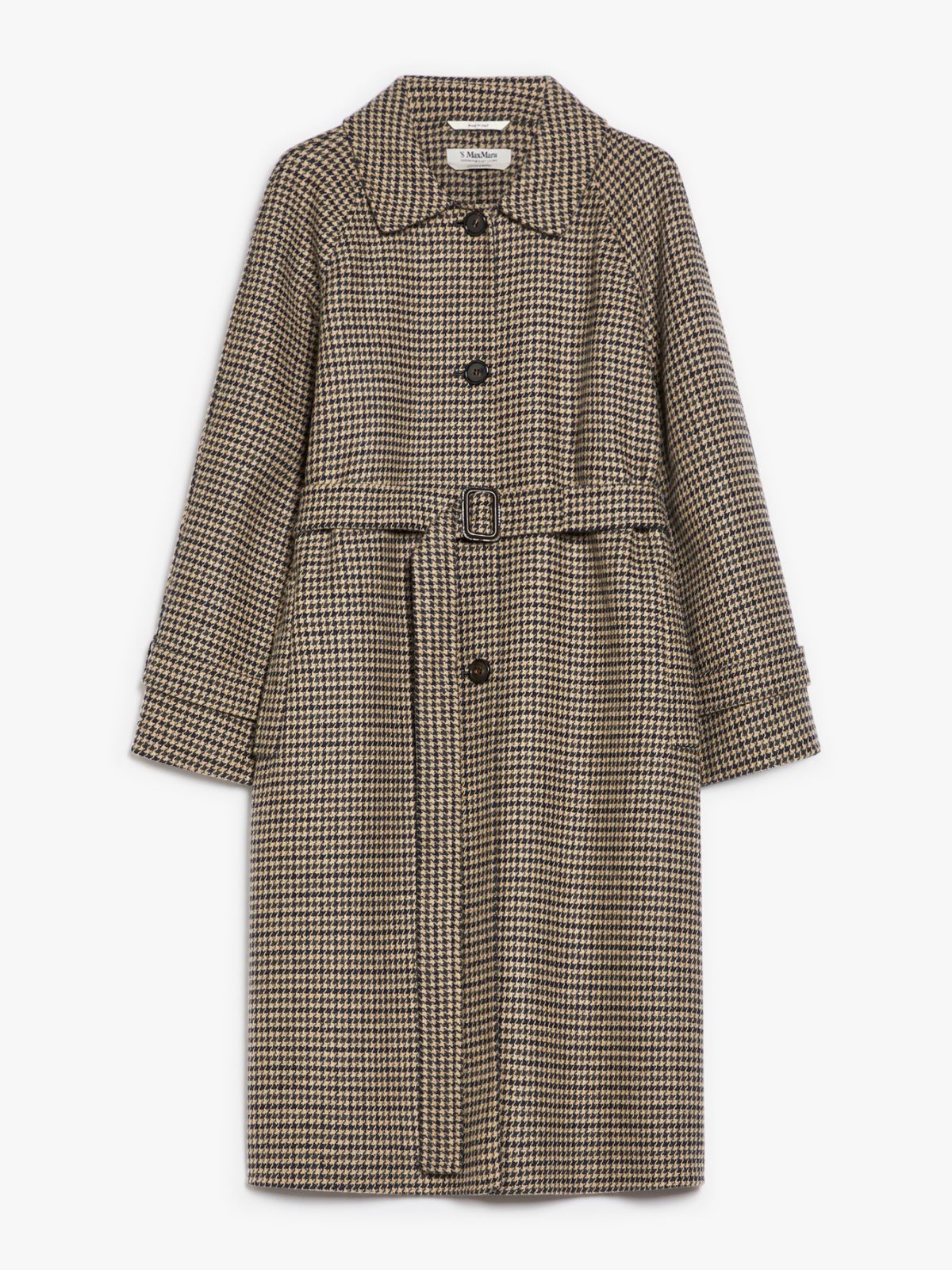 Houndstooth wool coat