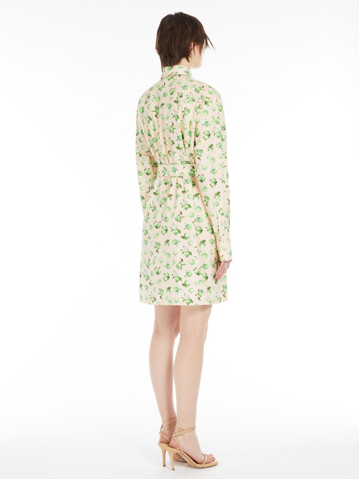Printed poplin shirt dress