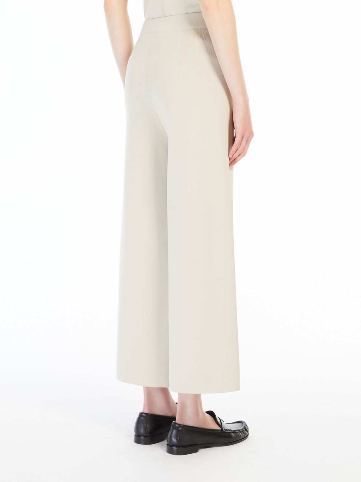 Crêpe viscose cropped trousers