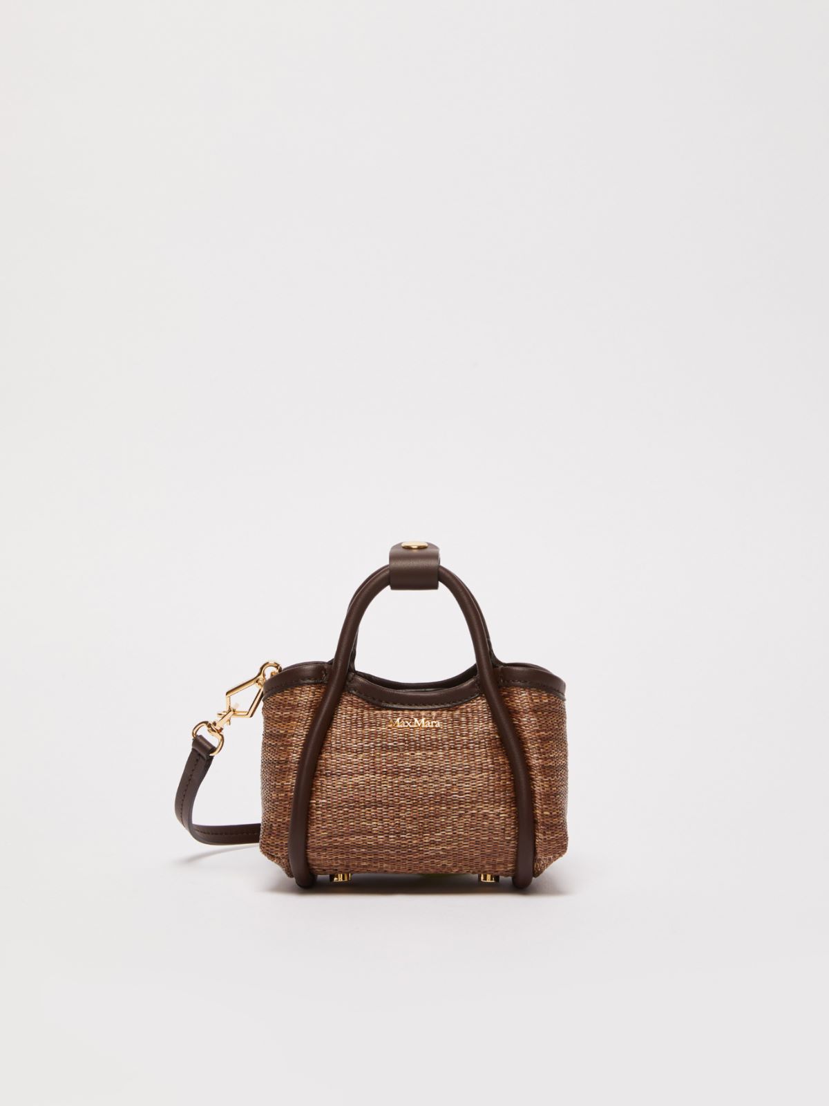 Jacquard raffia-effect fabric mini Marine bag