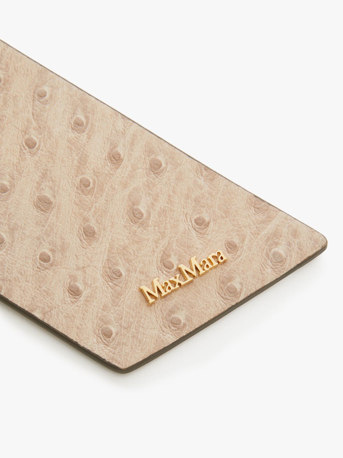 Ostrich-print leather belt