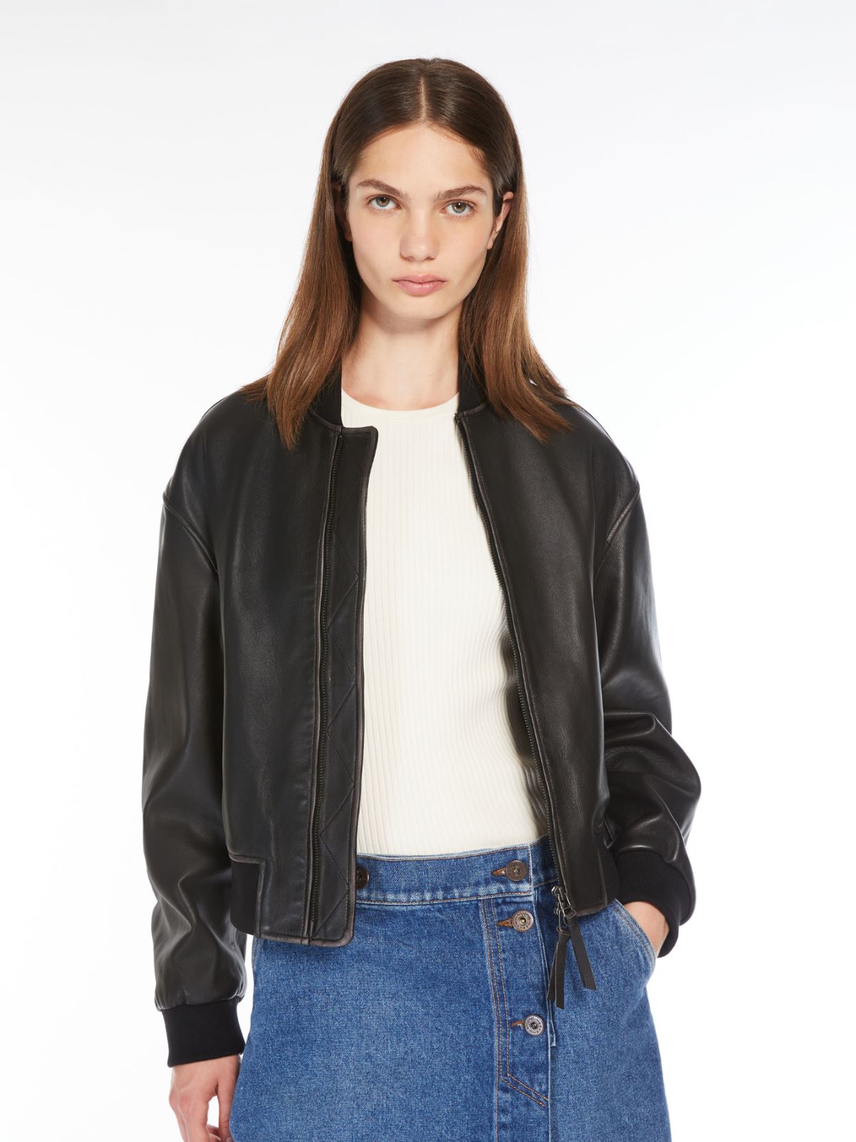 Nappa leather bomber jacket