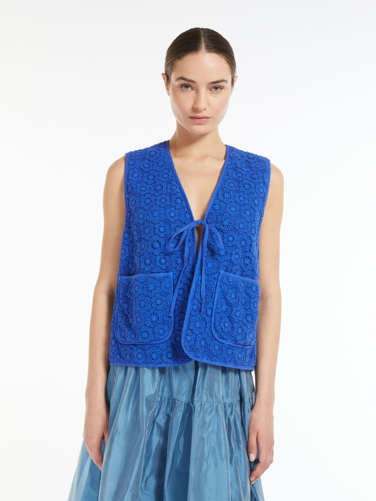 Cotton macramé waistcoat