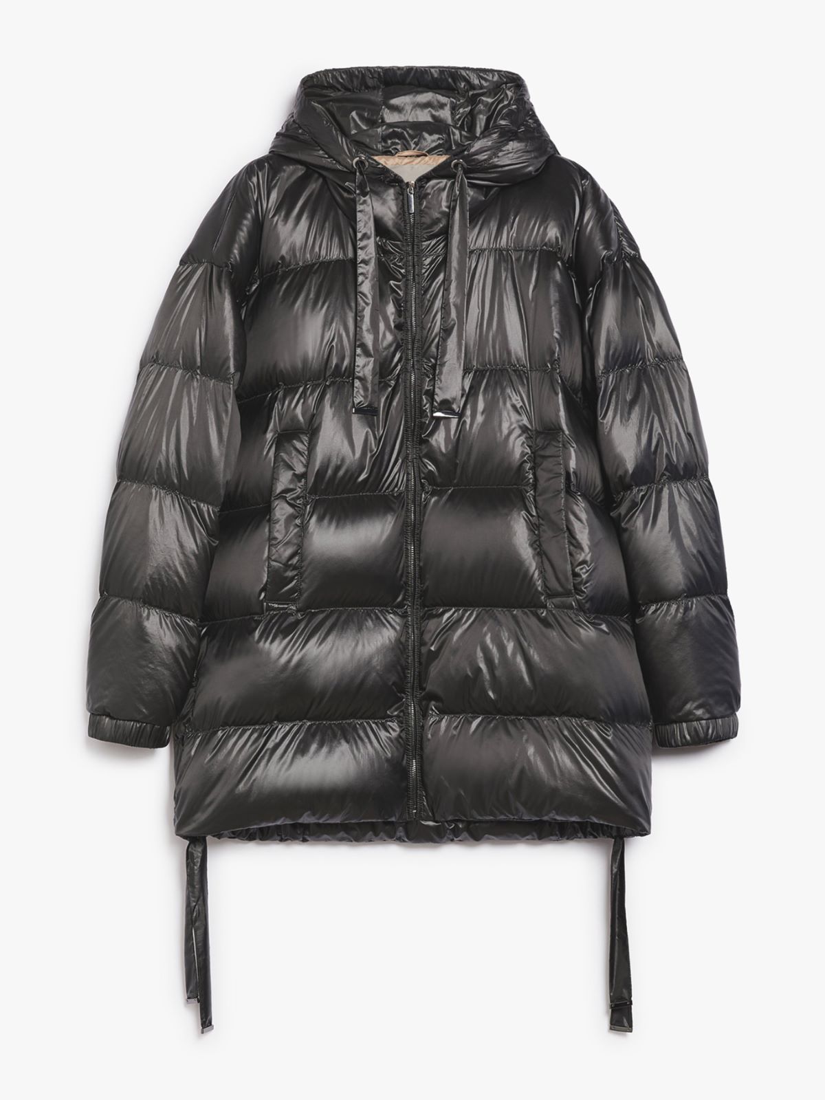 Water-repellent fabric midi down jacket
