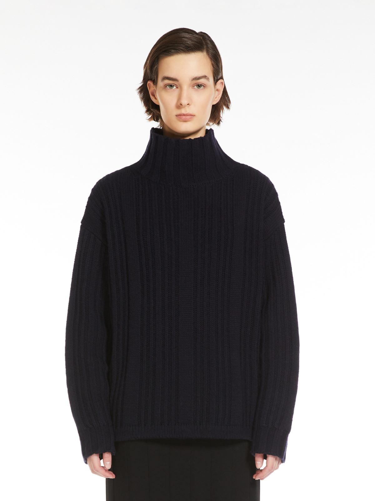 Wool and cashmere polo-neck jumper