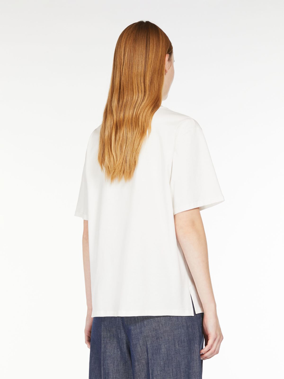 Cotton T-shirt with embroidered lettering detail