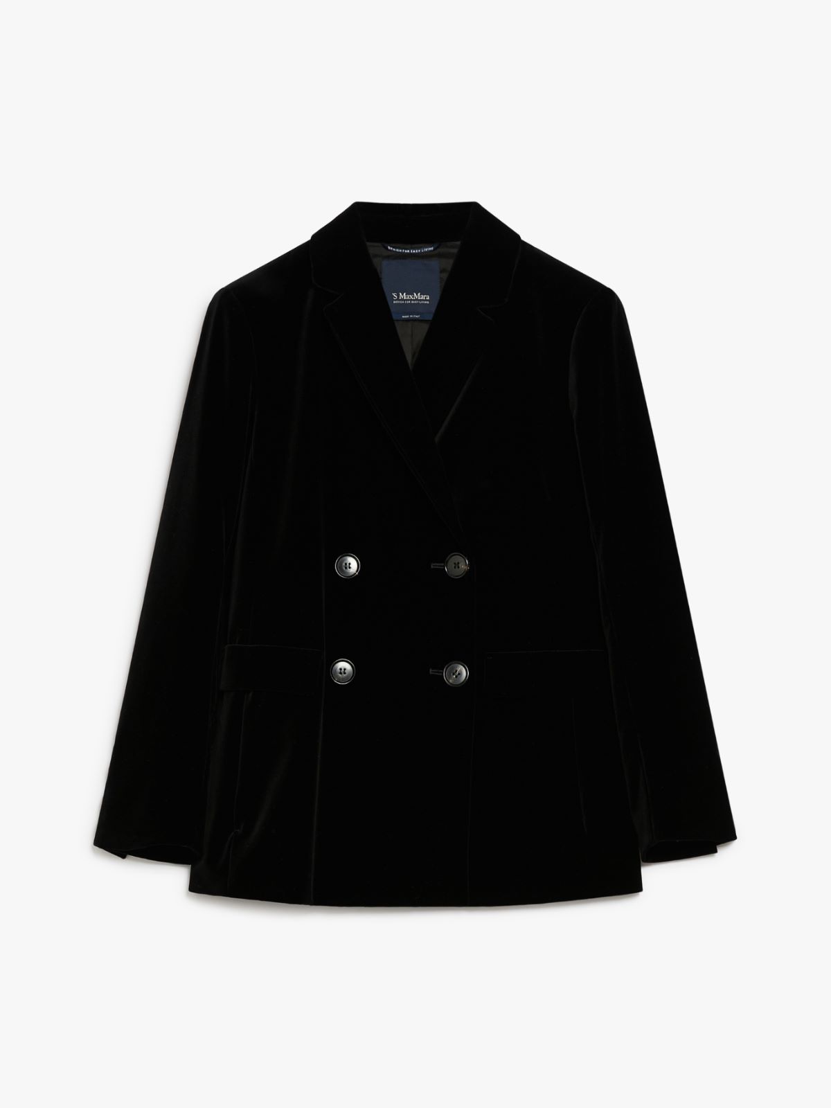 Double-breasted velvet jacket