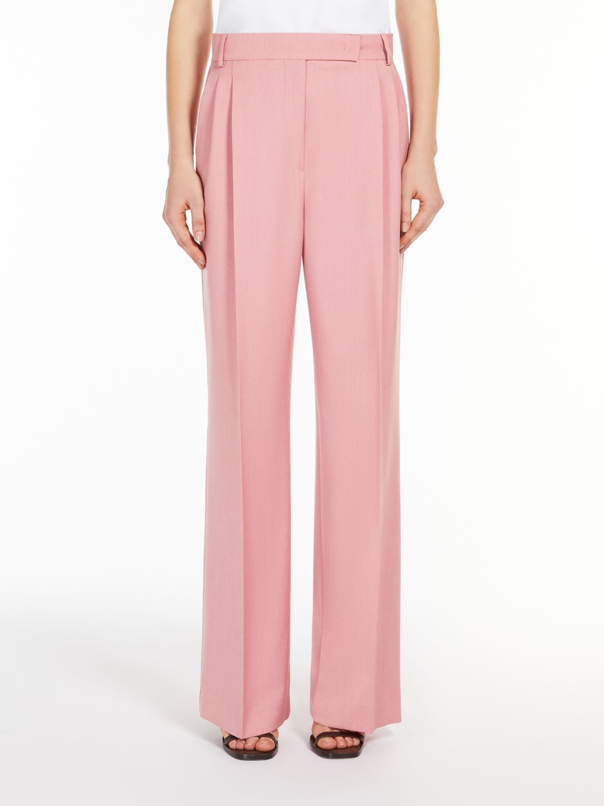 Wool, silk and mohair wide-leg trousers