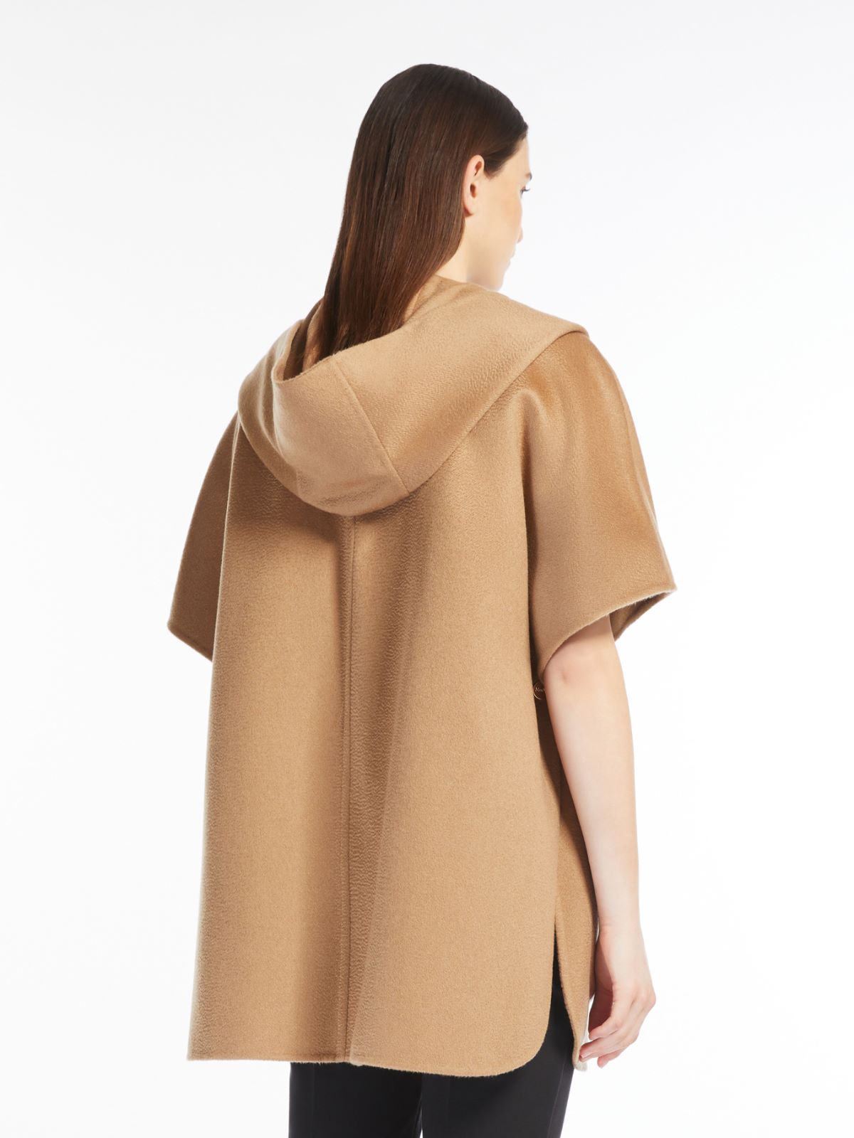 Sable-look cashmere cape