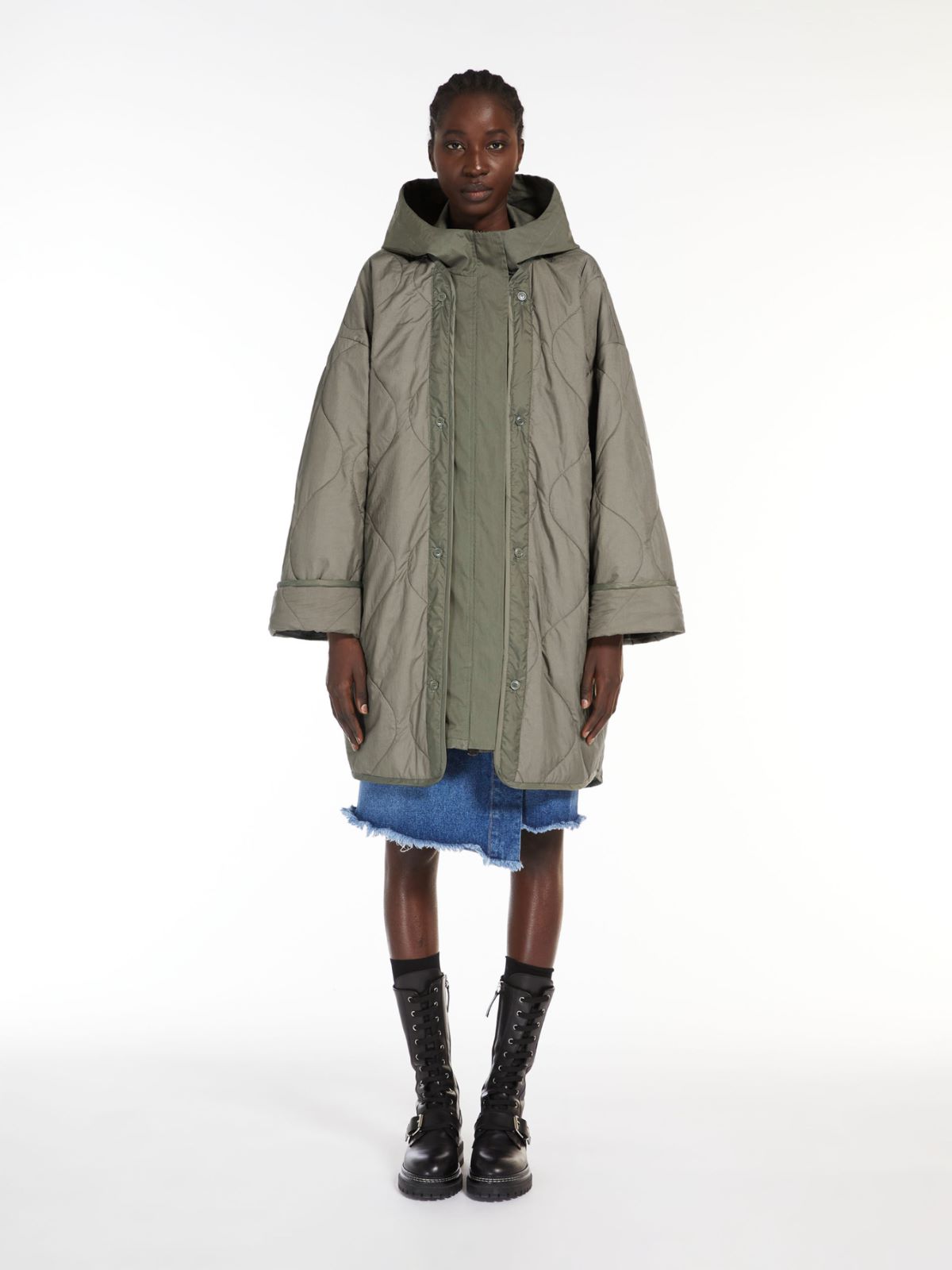 Reversible water-repellent cotton parka
