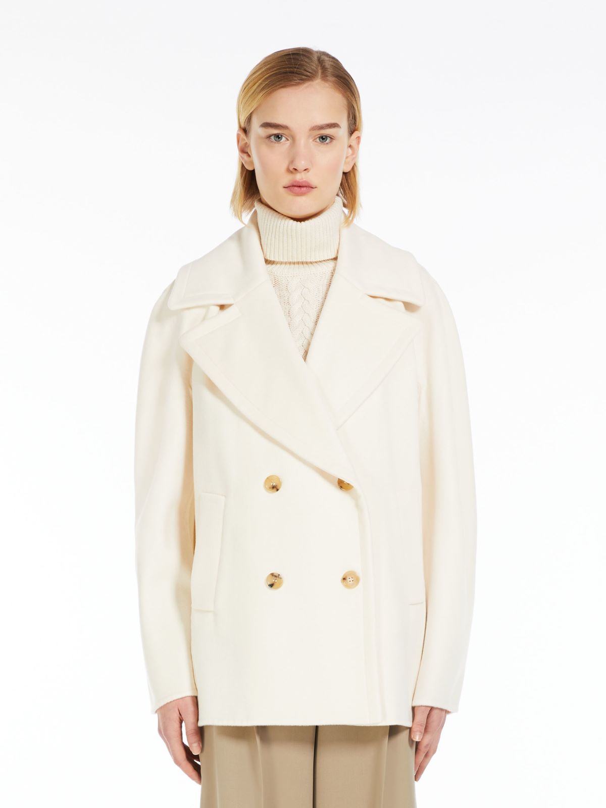 Wool and cashmere pea coat