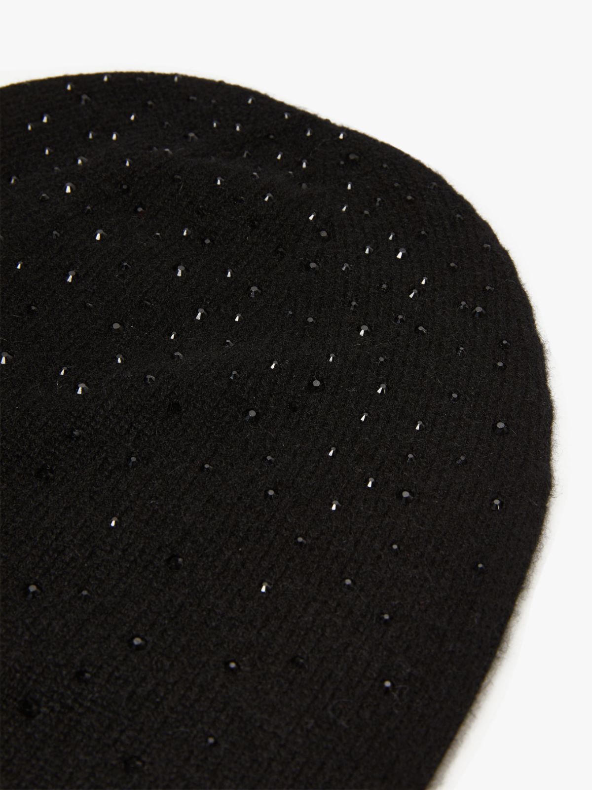 Cashmere and rhinestone beanie