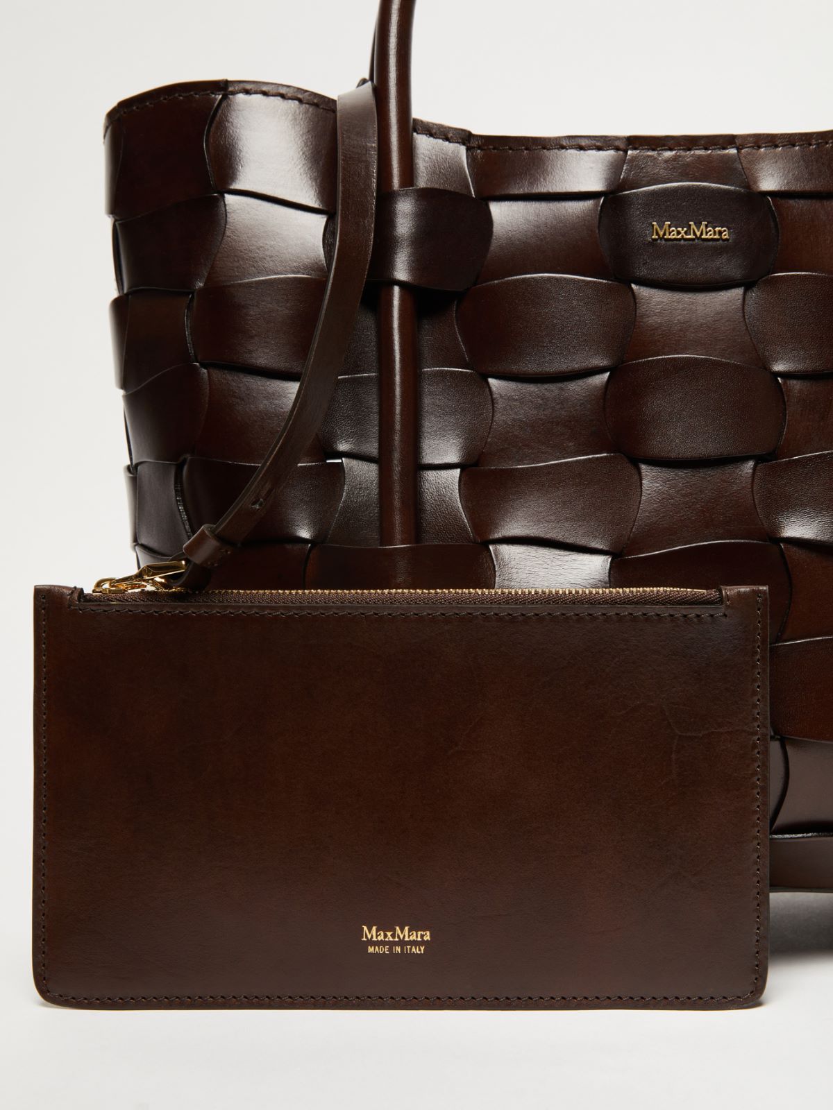 Woven leather small Marine bag