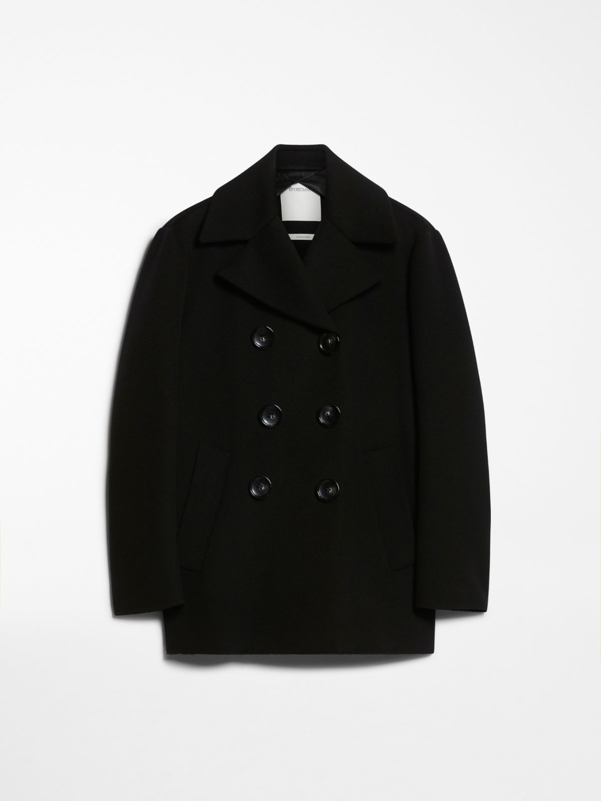 Cocoon-fit double-breasted pea coat