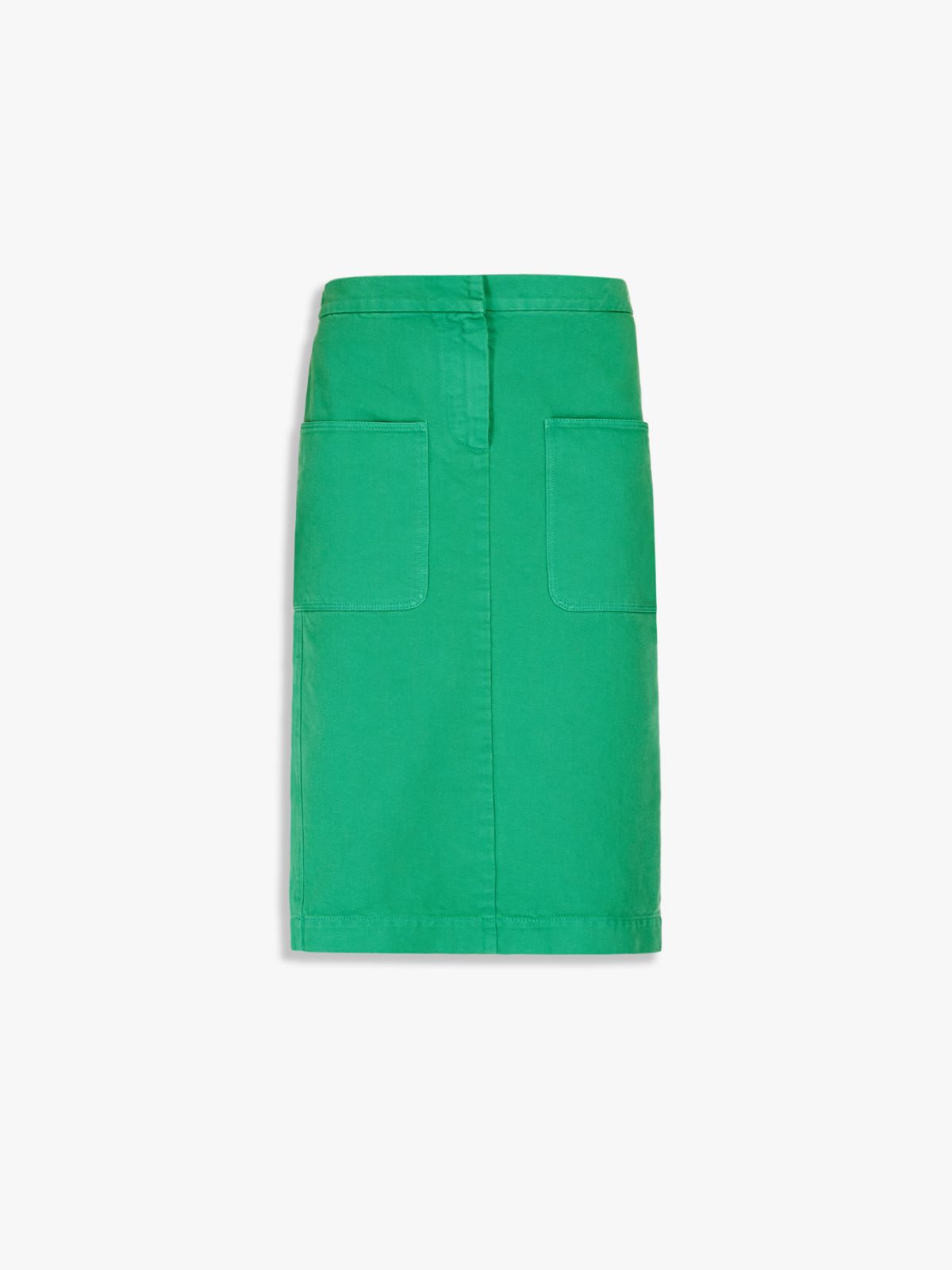 Cotton drill midi skirt