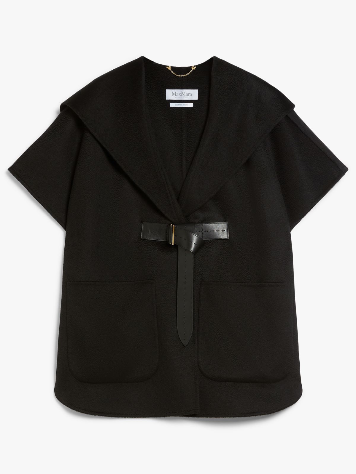 Sable-look cashmere cape