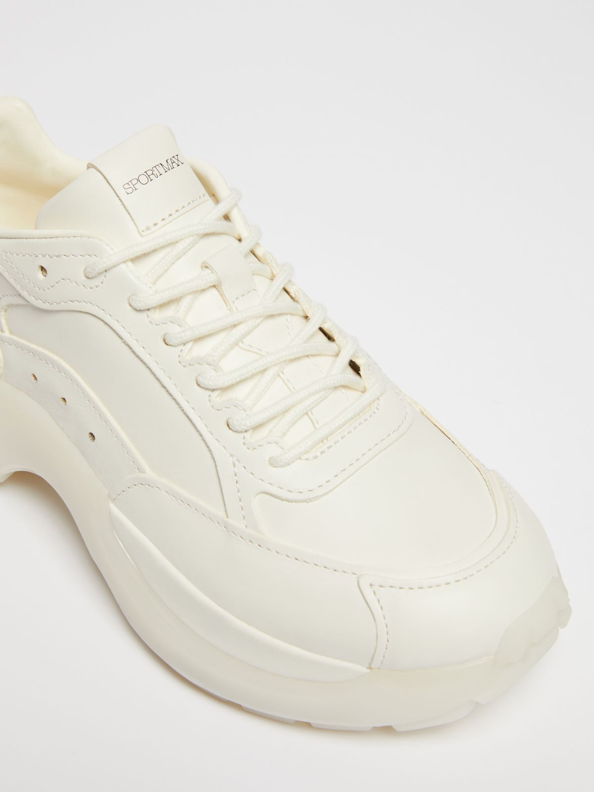 Chunky-sole leather sneakers