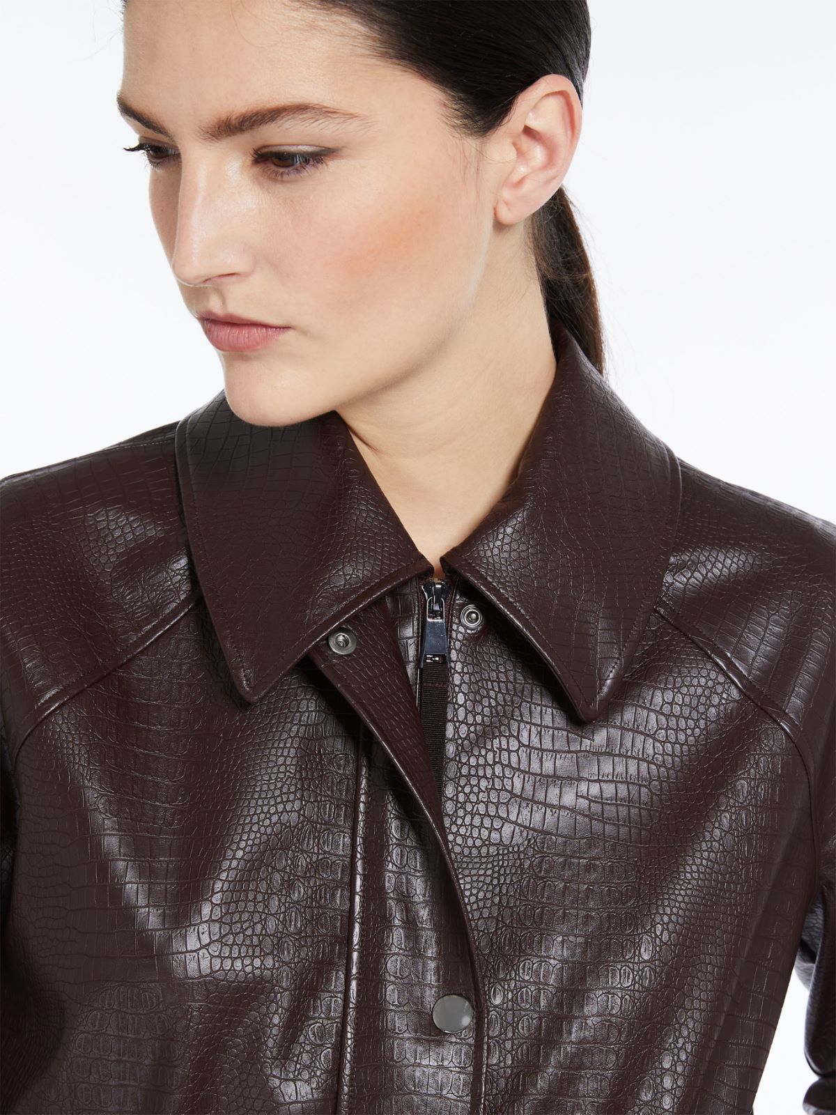 Crocodile-print jersey jacket