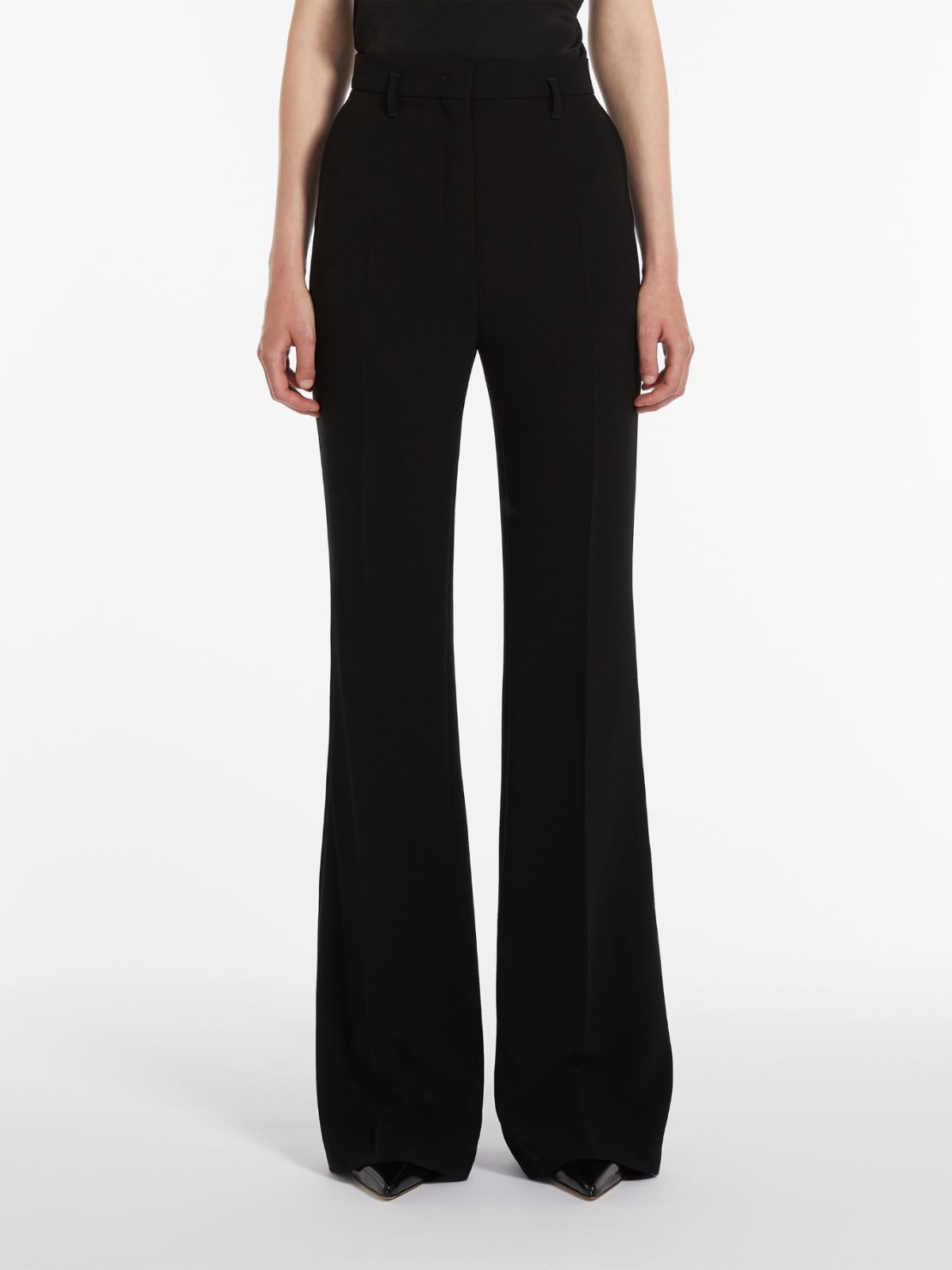 Flared cady trousers