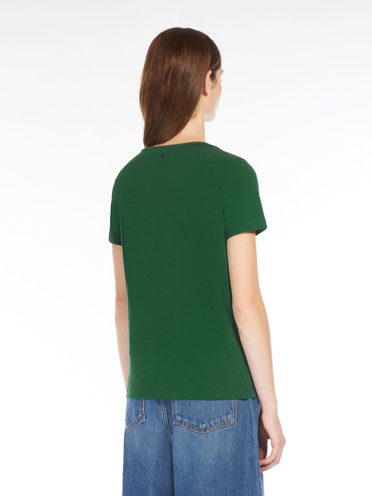 Stretch cotton basic T-shirt