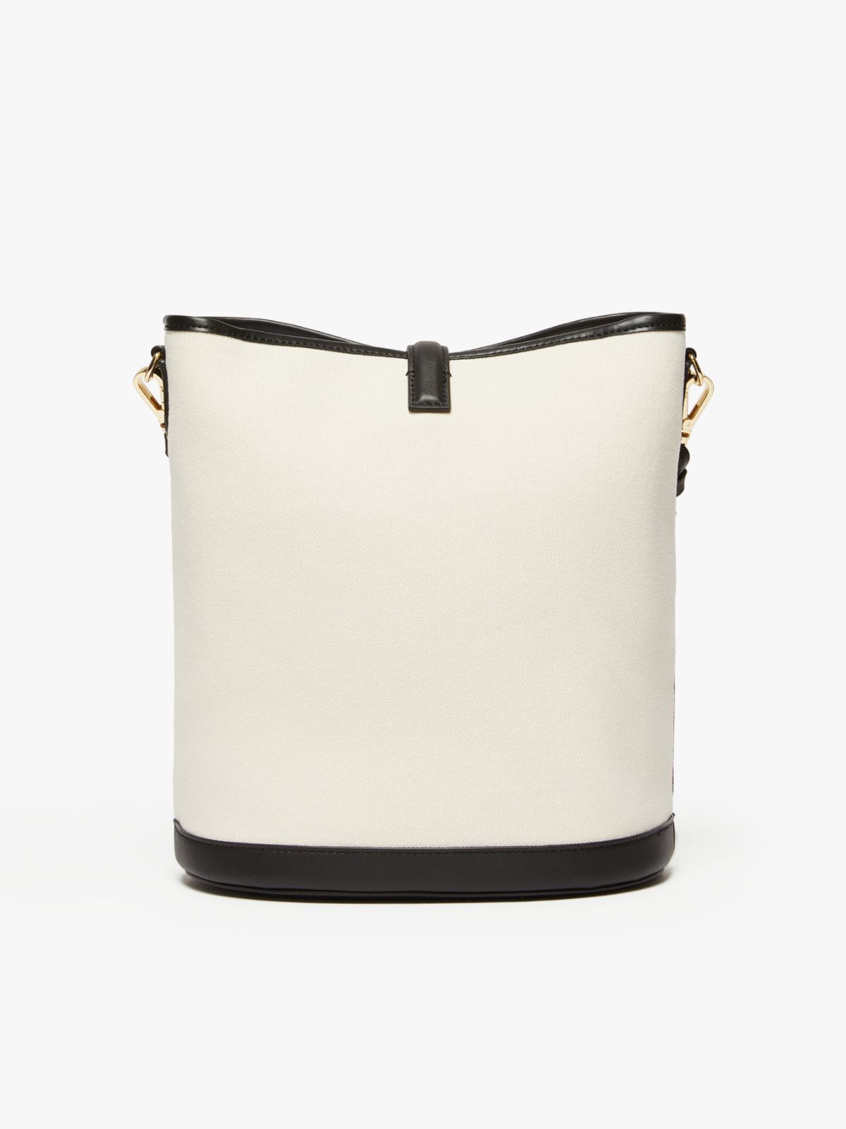 Canvas and leather bucket bag