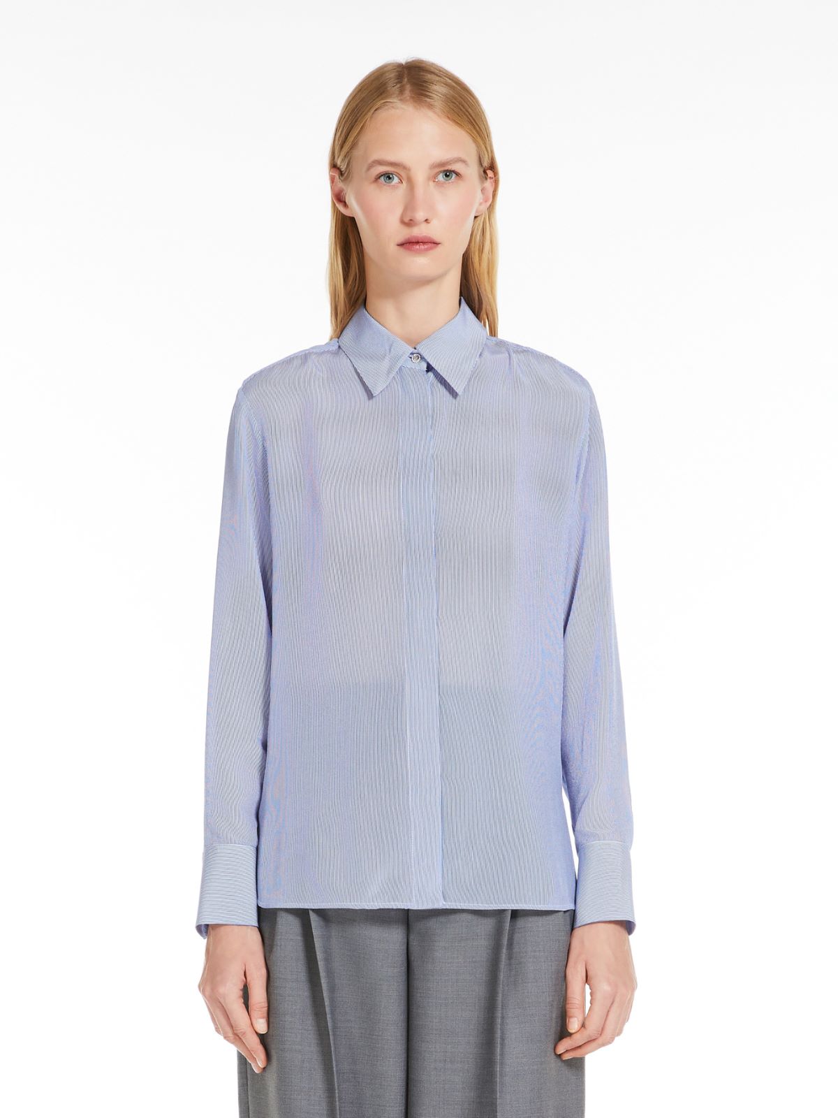 Printed crêpe de chine shirt