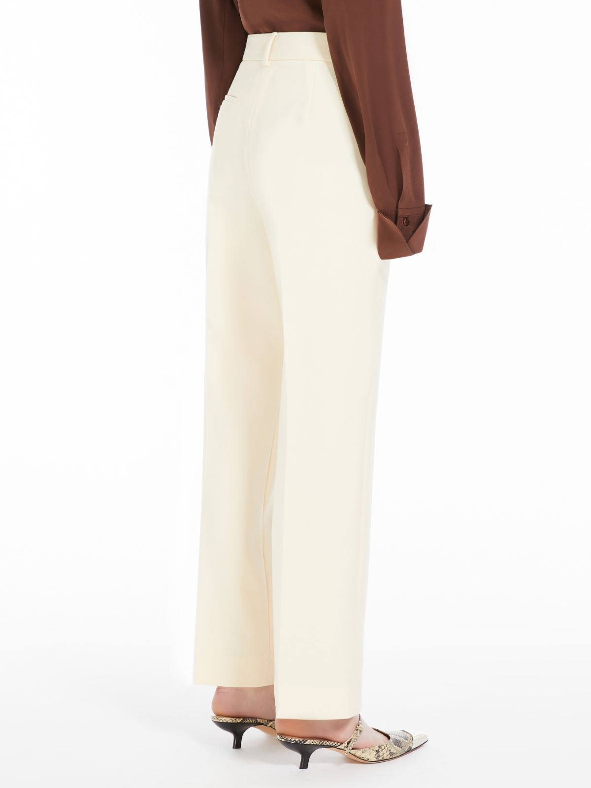 Slim-fit stretch wool trousers