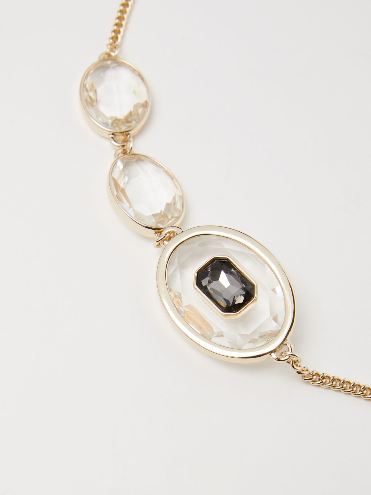 Stone-embellished double-strand necklace