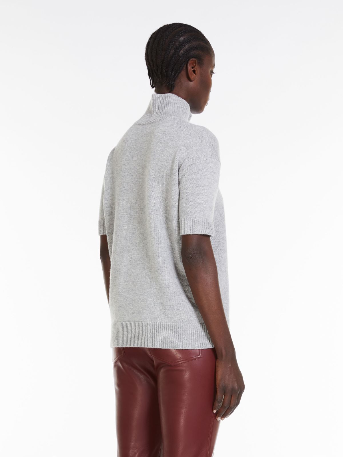 Wool and cashmere polo-neck sweater