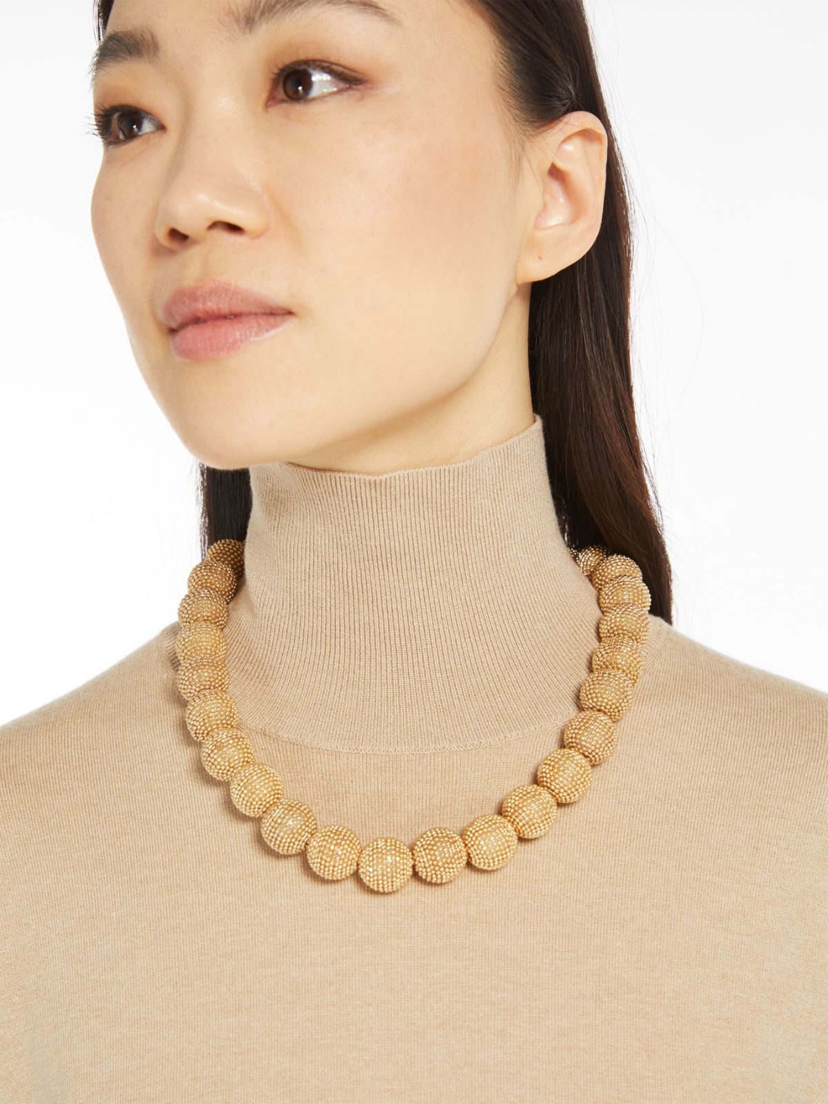 Ball-adorned choker necklace