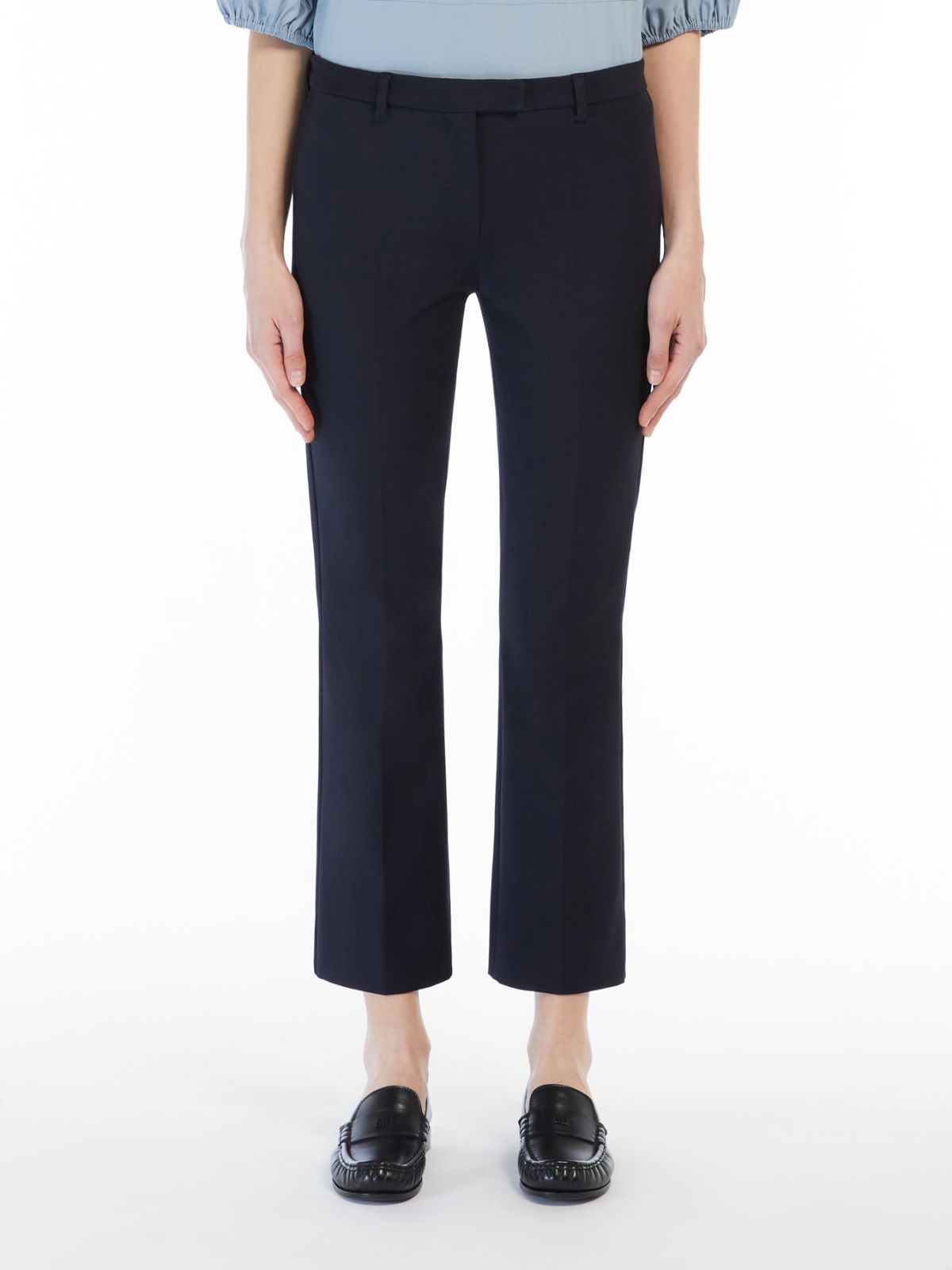 Stretch cotton blend trousers