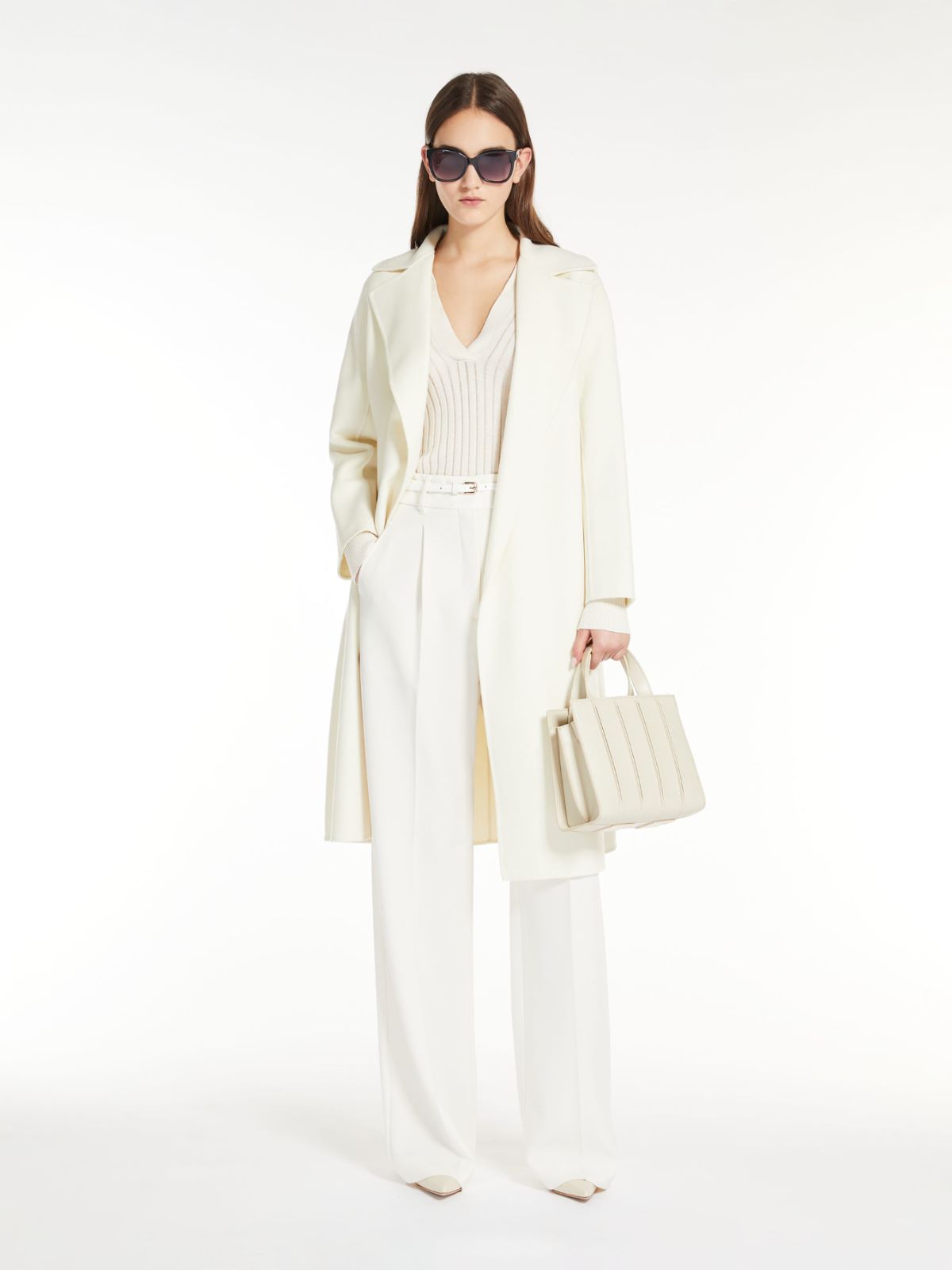 Cashmere, silk and wool wrap coat
