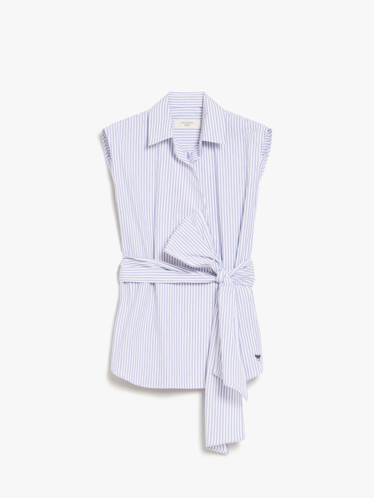 Sleeveless poplin shirt