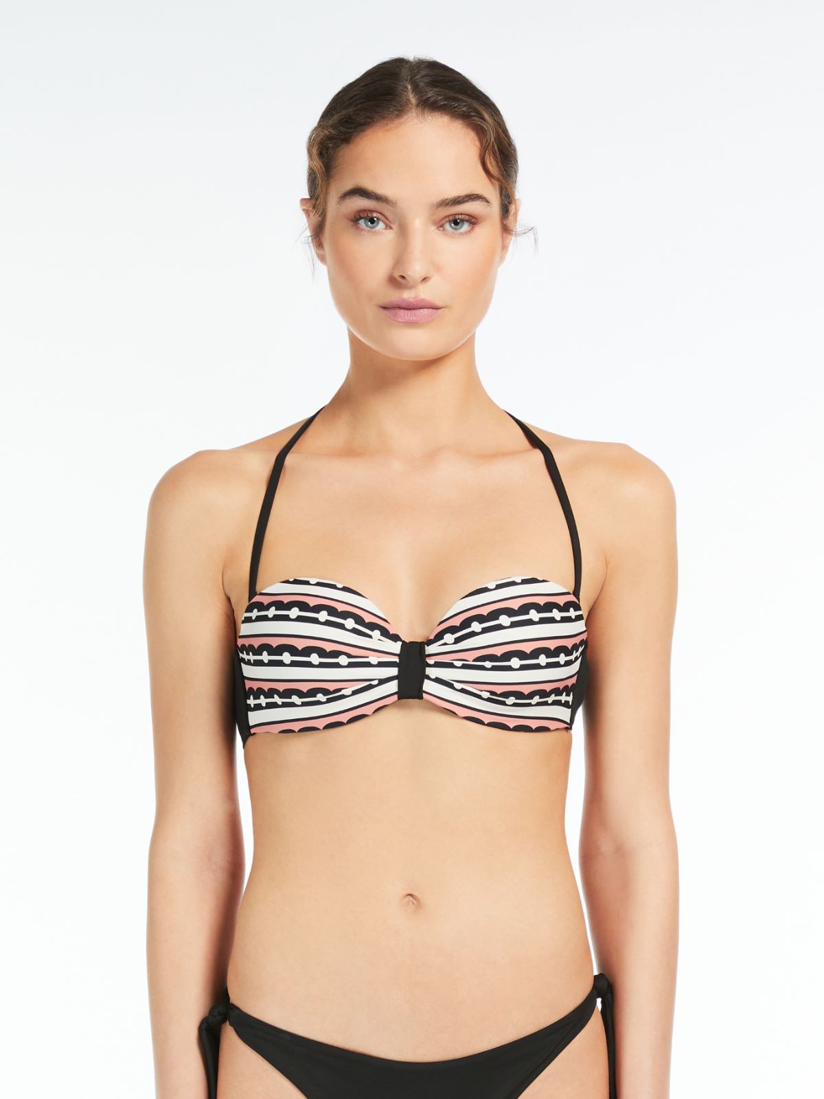 Printed nylon bikini top