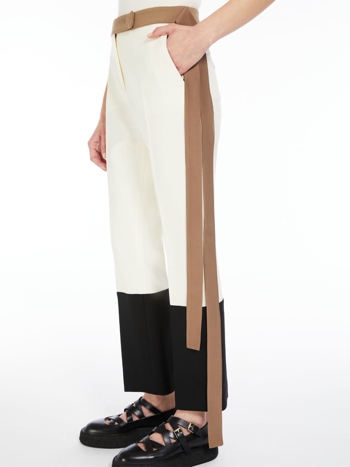 Wool crêpe slim-fit trousers