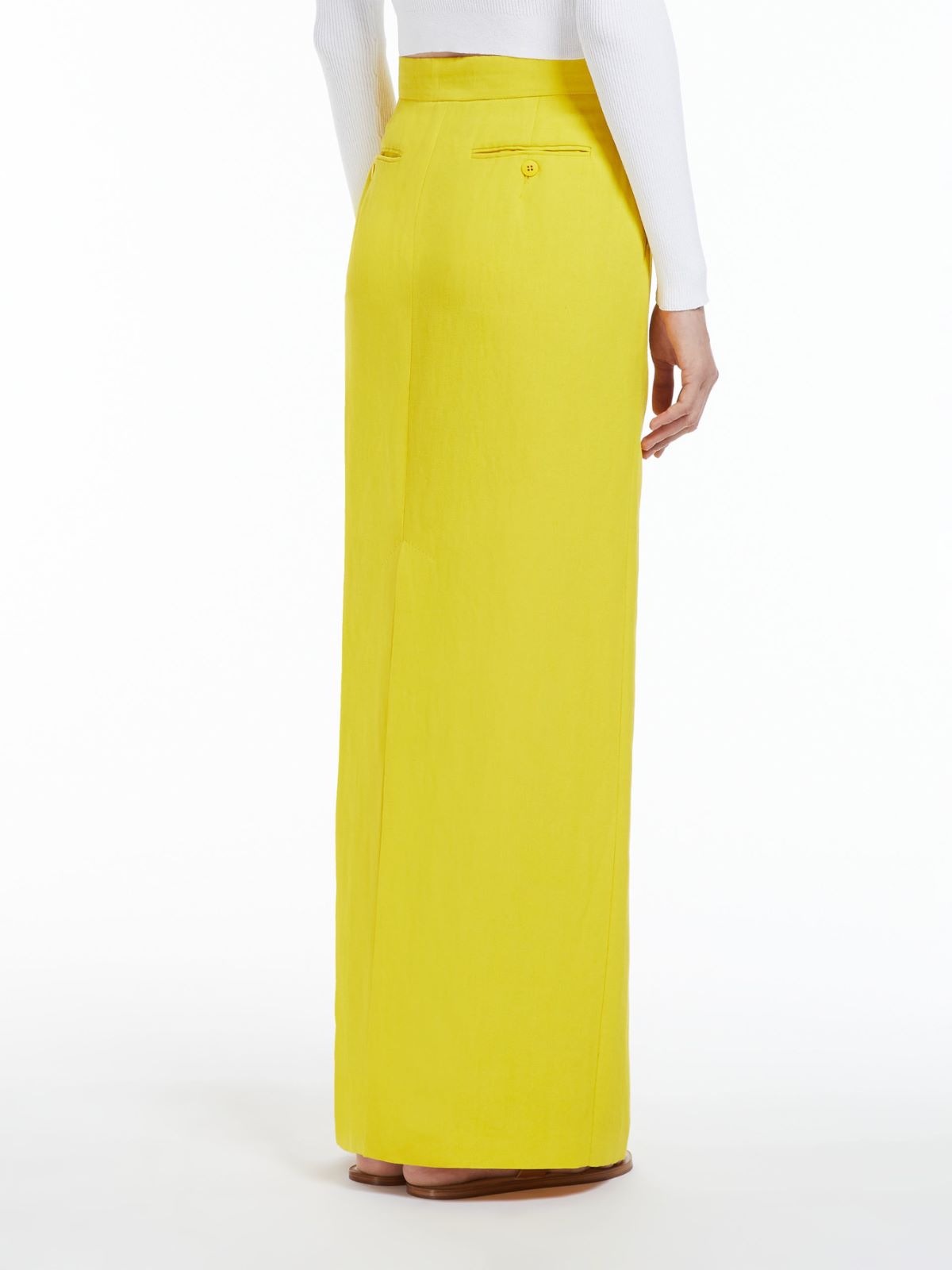 Long viscose and linen skirt