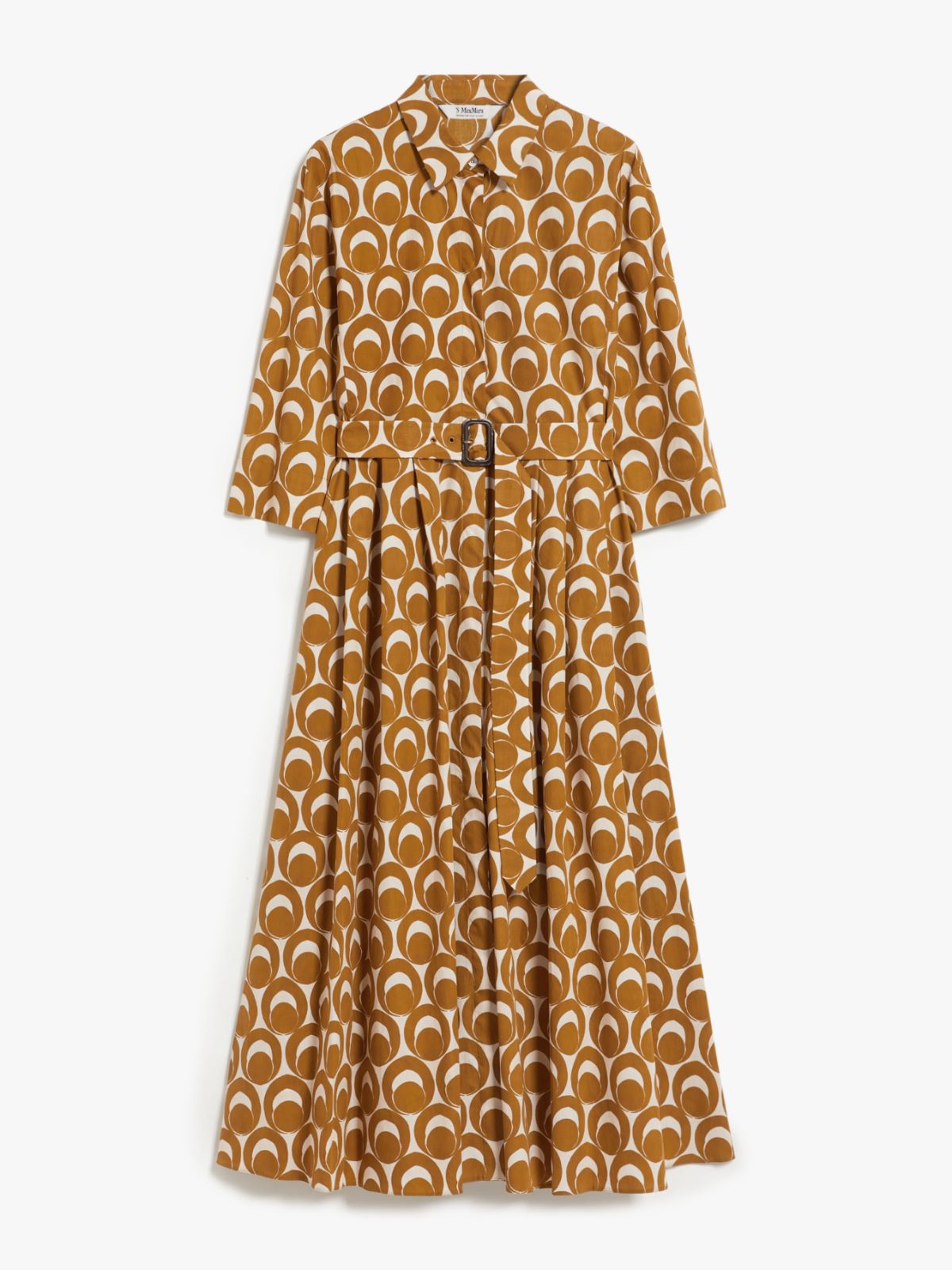 Printed poplin shirt dress