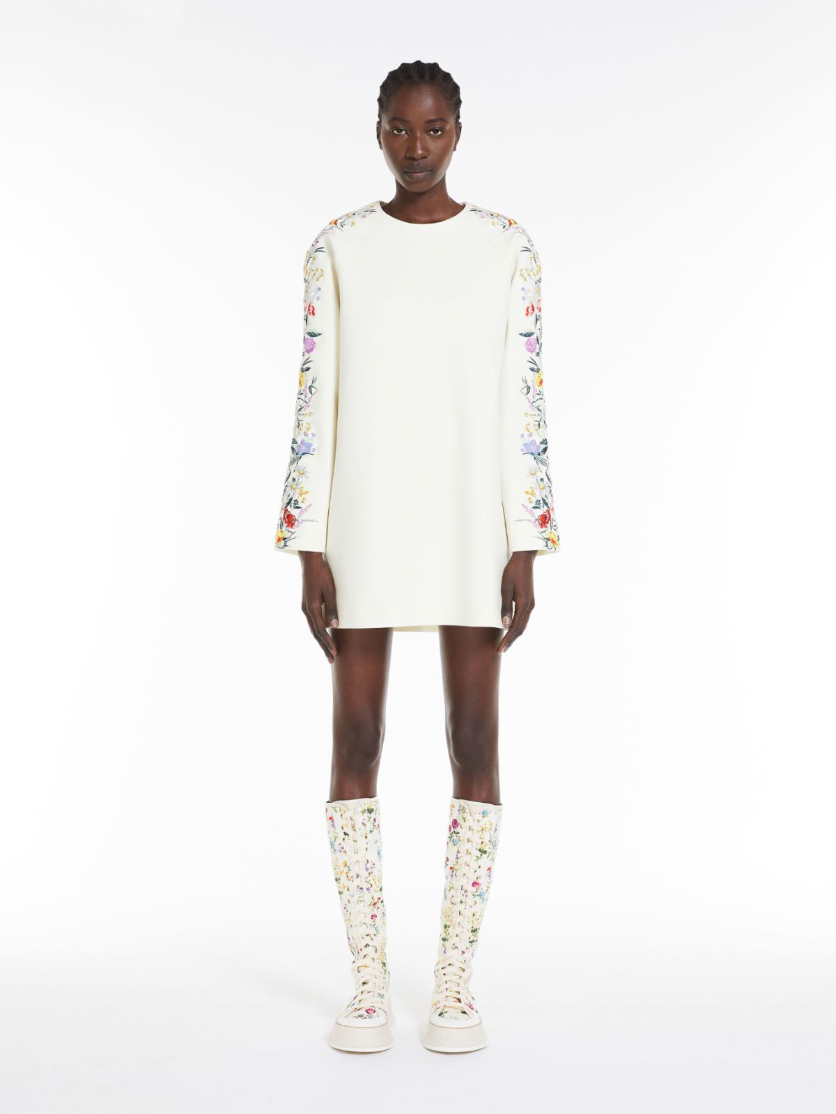 Wool crêpe mini dress