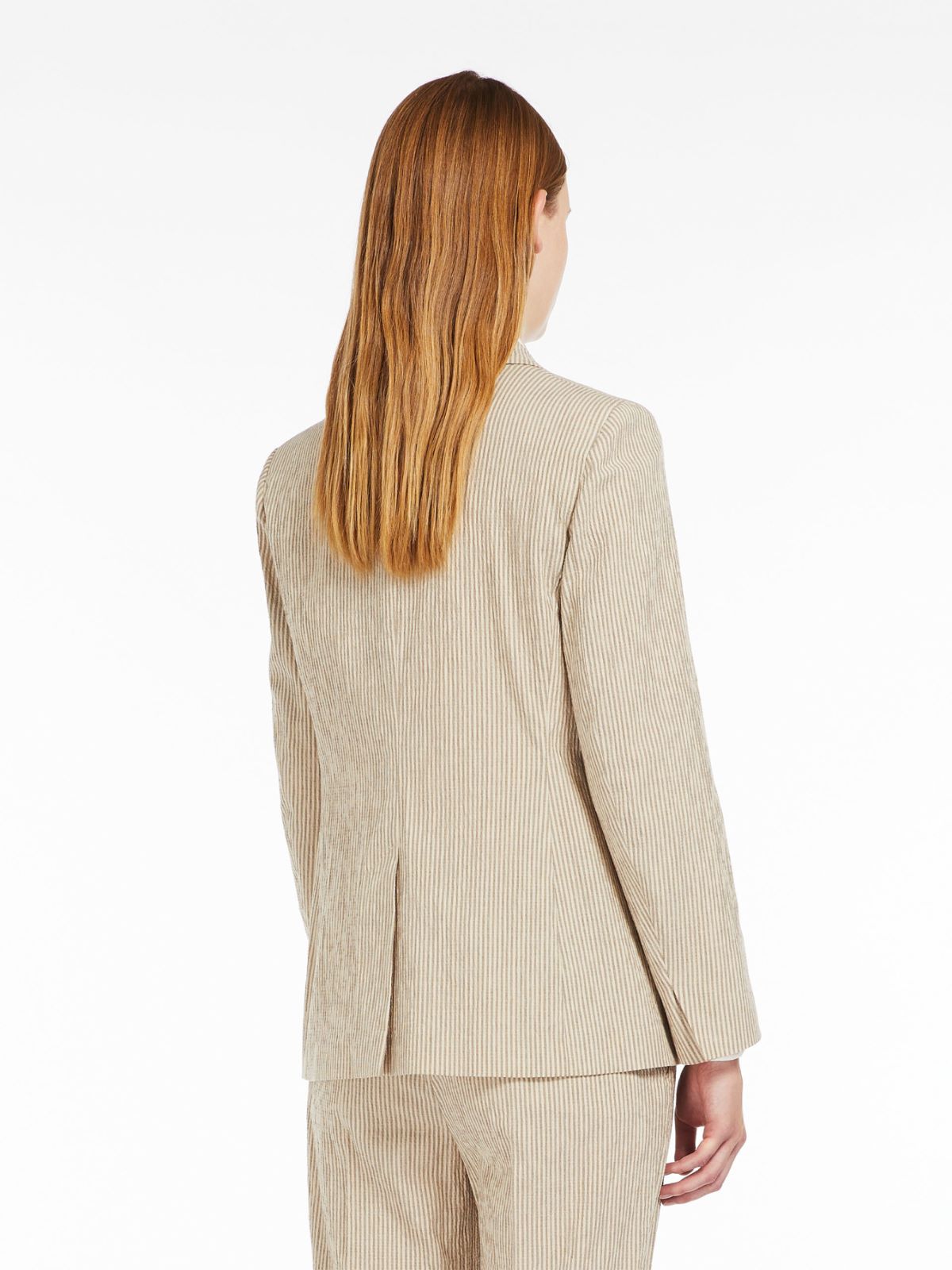 Cotton and linen seersucker blazer