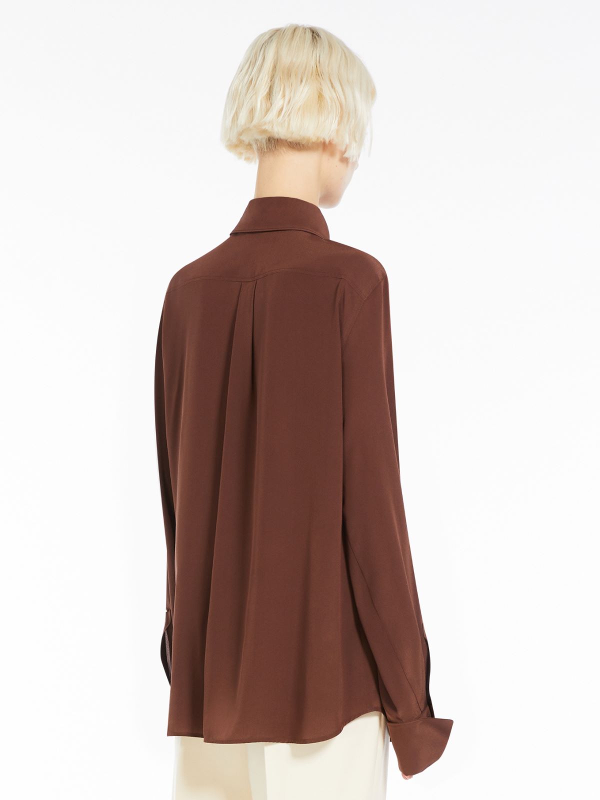 Slim-fit pure silk shirt