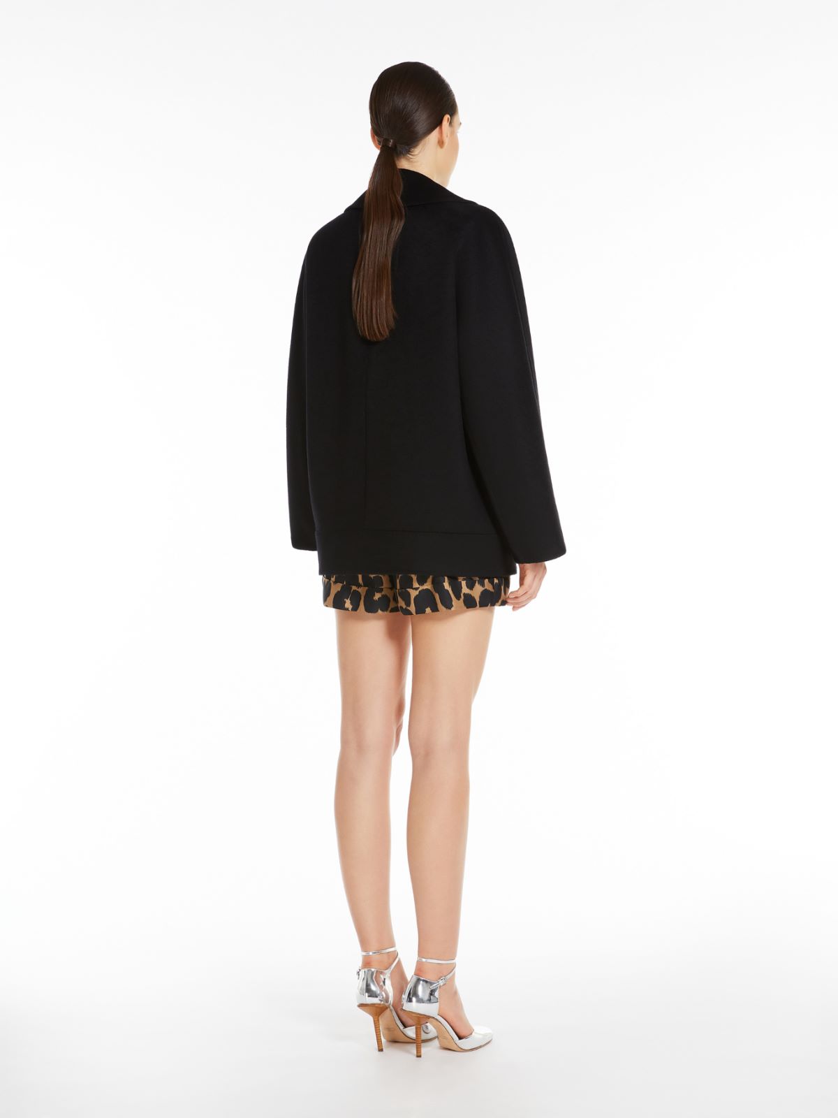 Wool double cloth pea coat