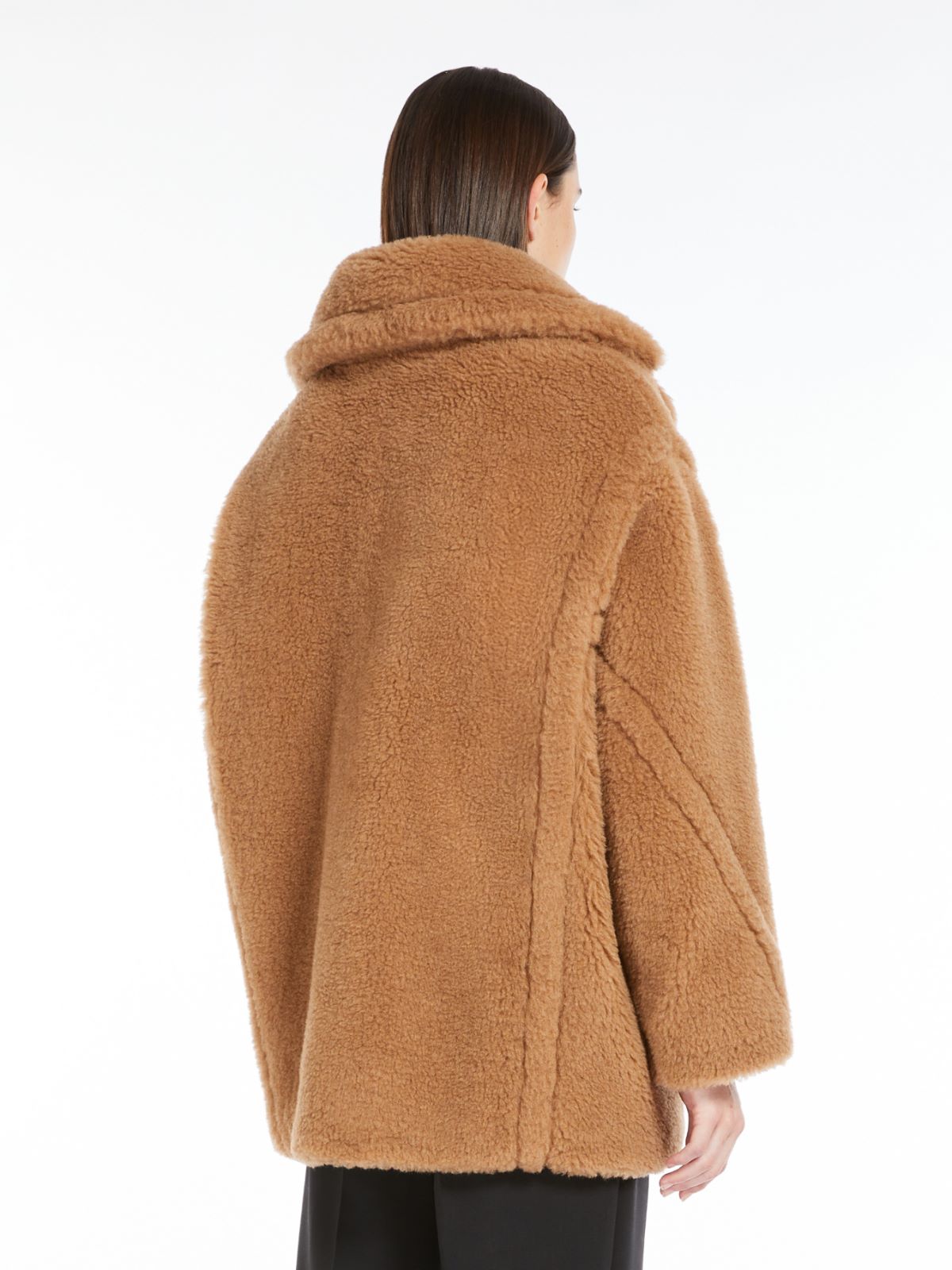 Short Teddy Bear Icon Coat in alpaca and wool