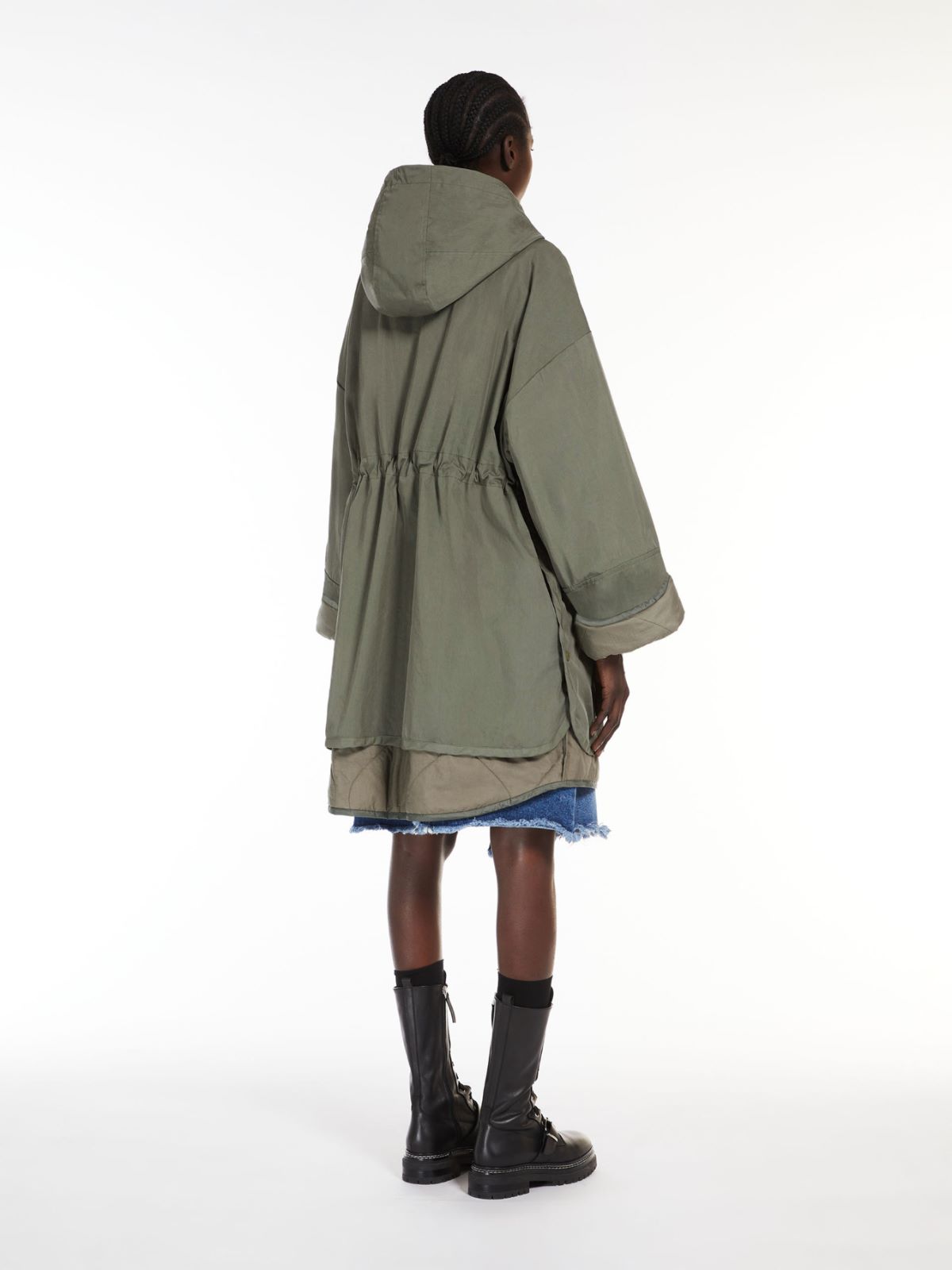 Reversible water-repellent cotton parka